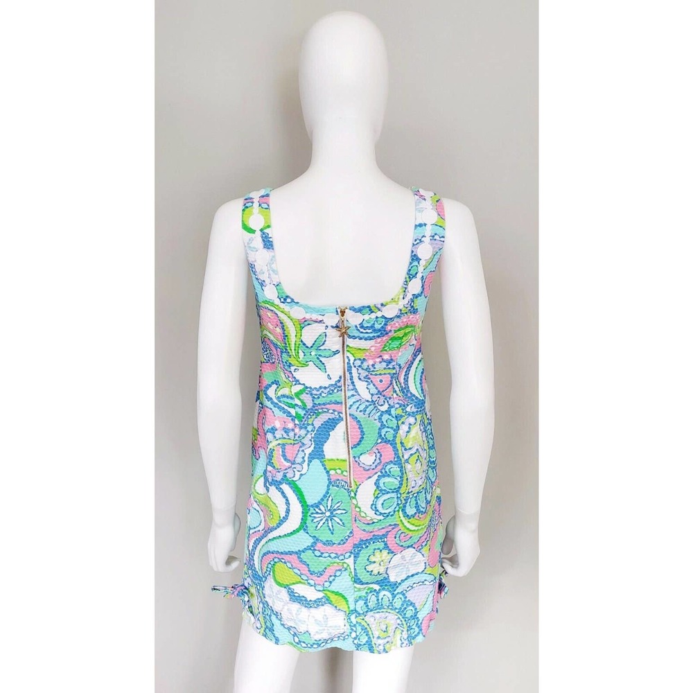 Lilly Pulitzer Delia Shift Dress 0 Cotton Multi Conch Republic Sleeveless Zip - Picture 5 of 12